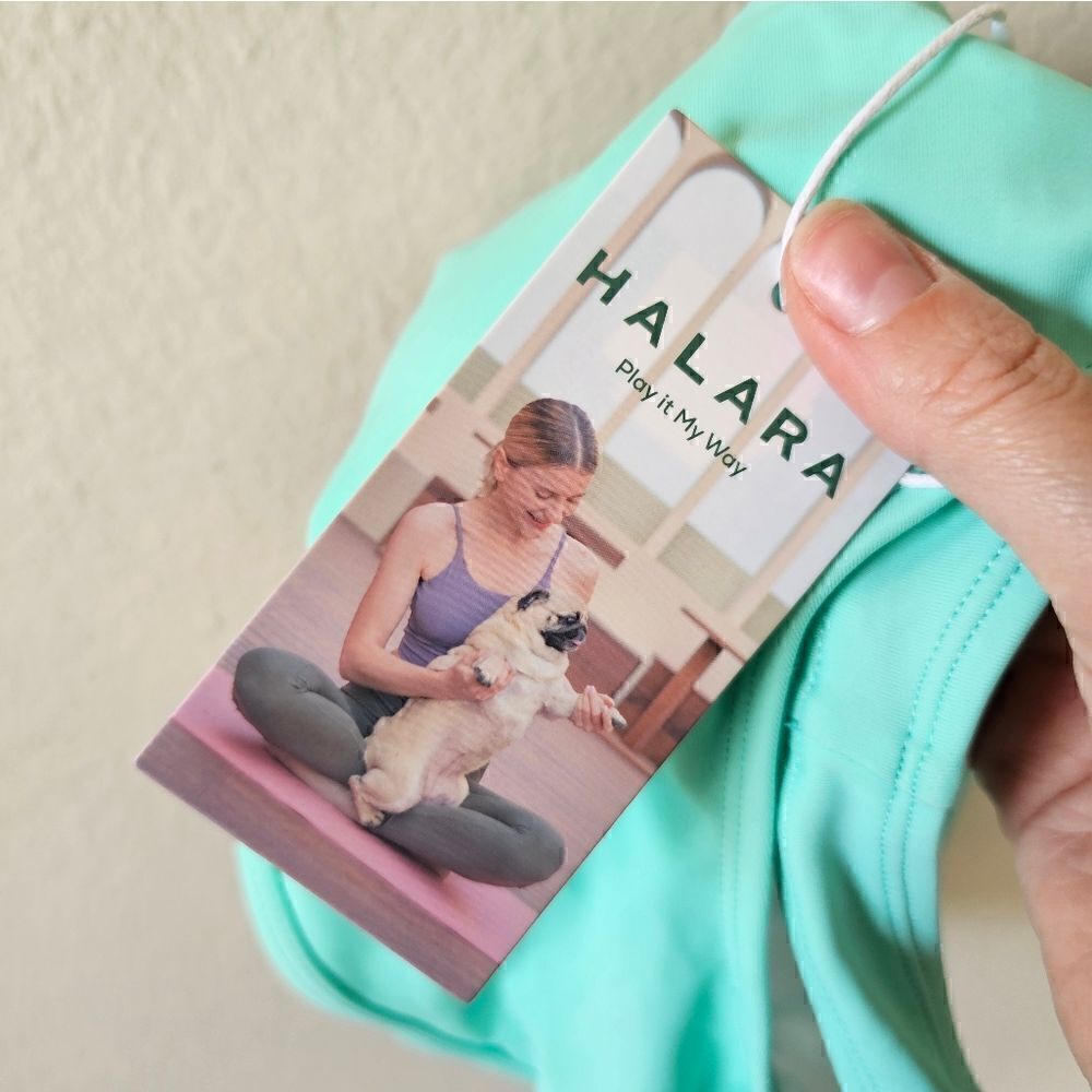 NWT Halara Sea Green Workout Bra Medium - Picture 3 of 7